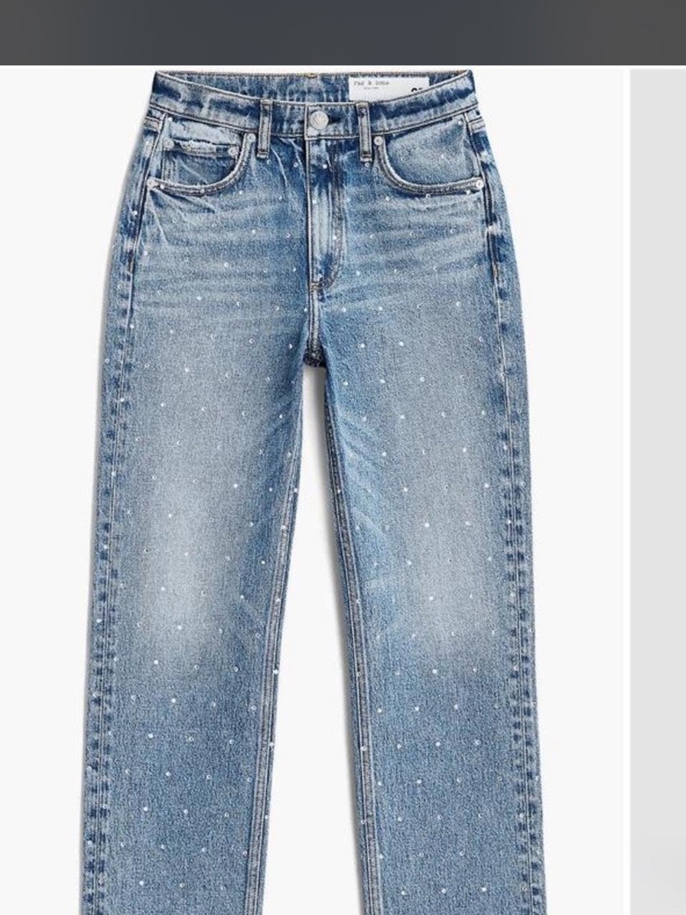 rag & bone Embellished Straight-Leg Denim